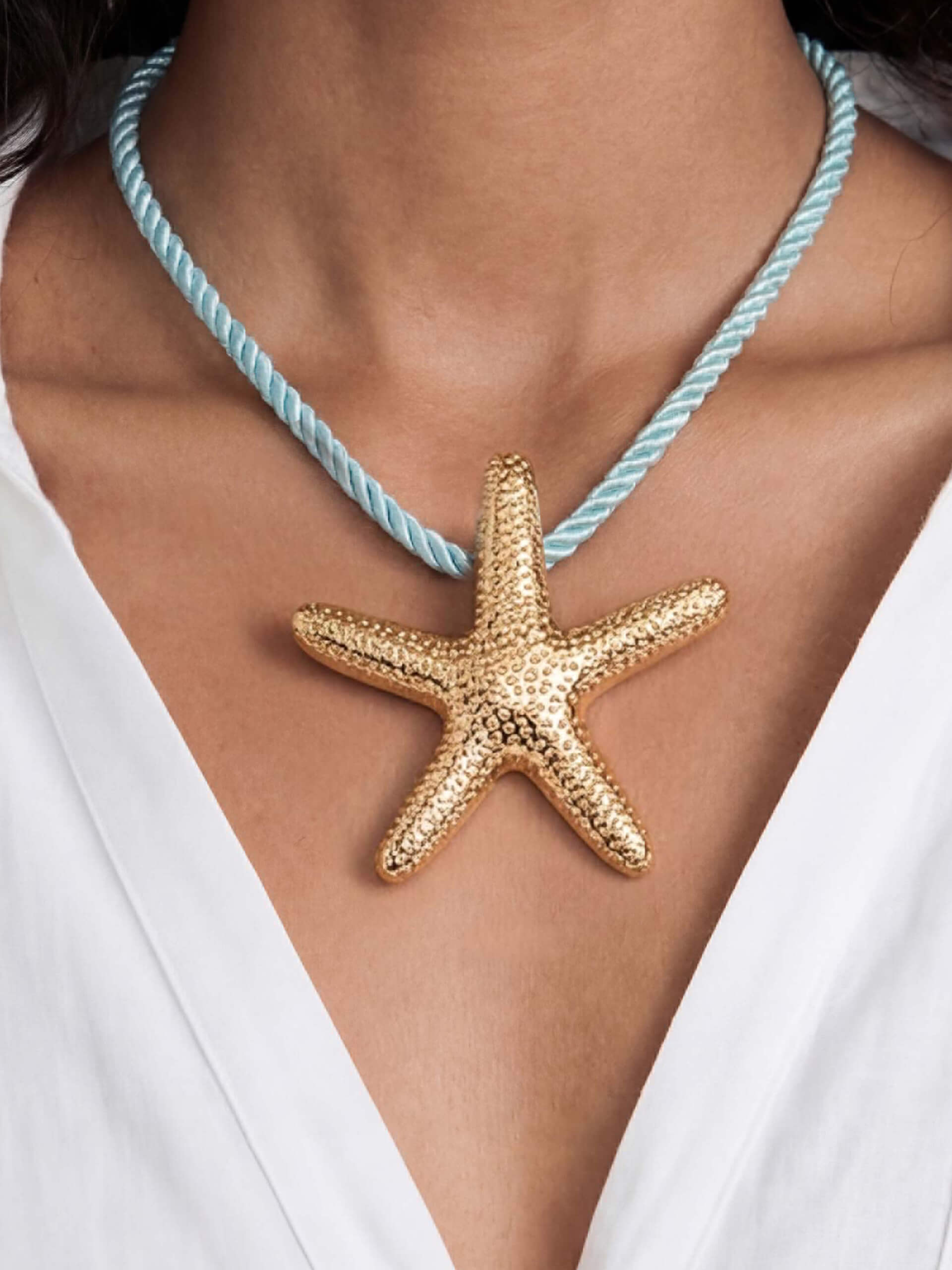 Starfish Statement Pendant Necklace-12