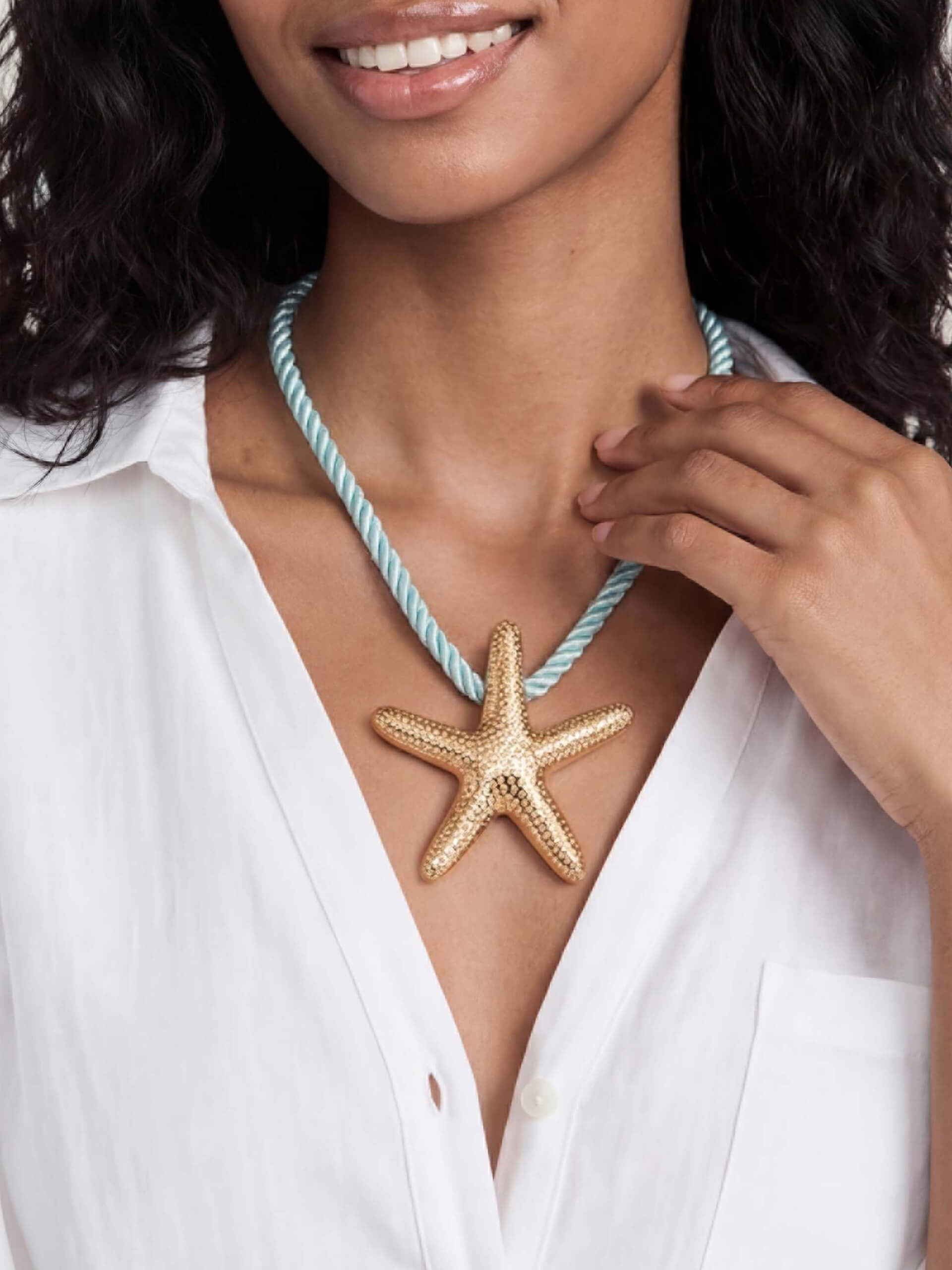 Starfish Statement Pendant Necklace-14