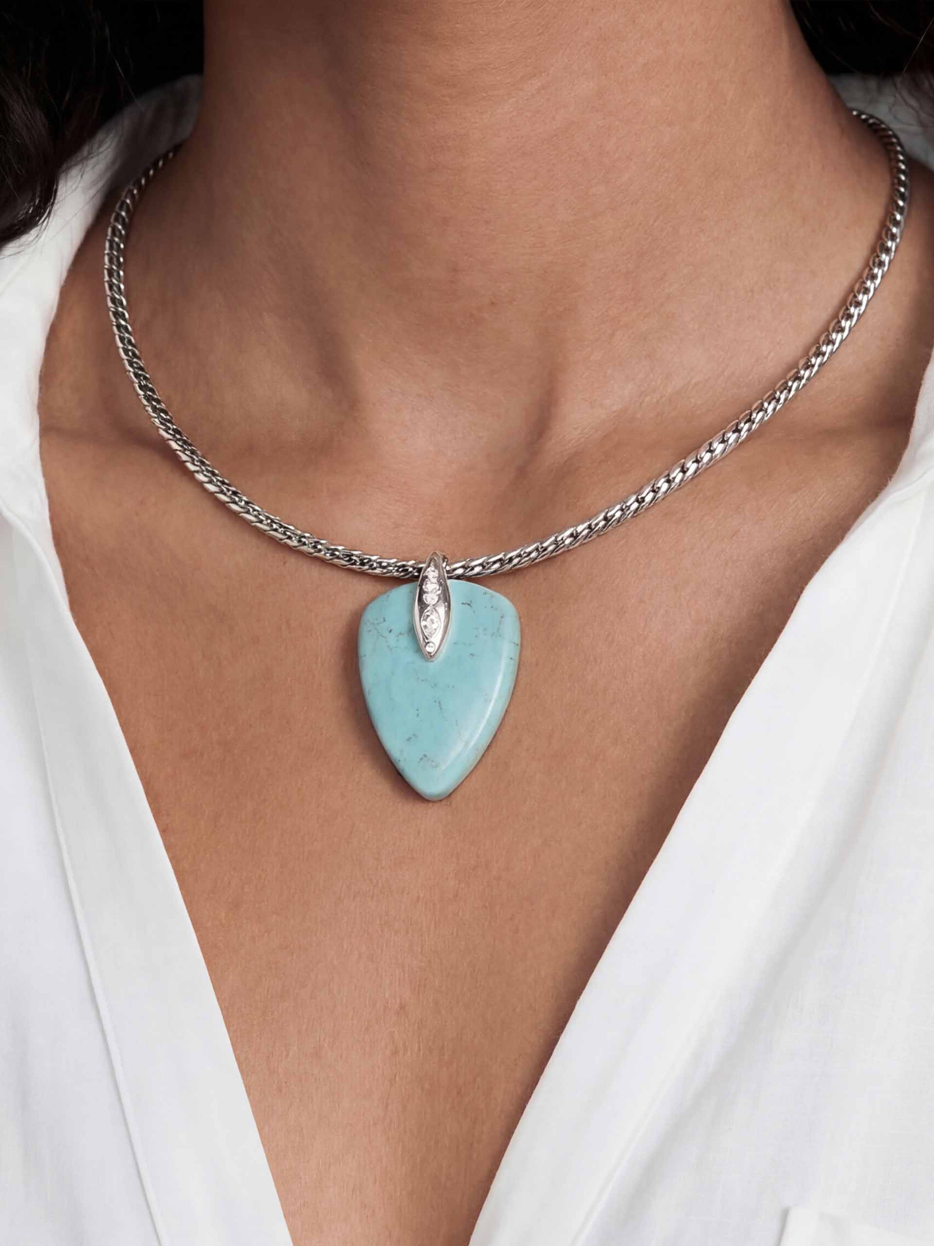 Turquoise Solstice Pendant Choker-7