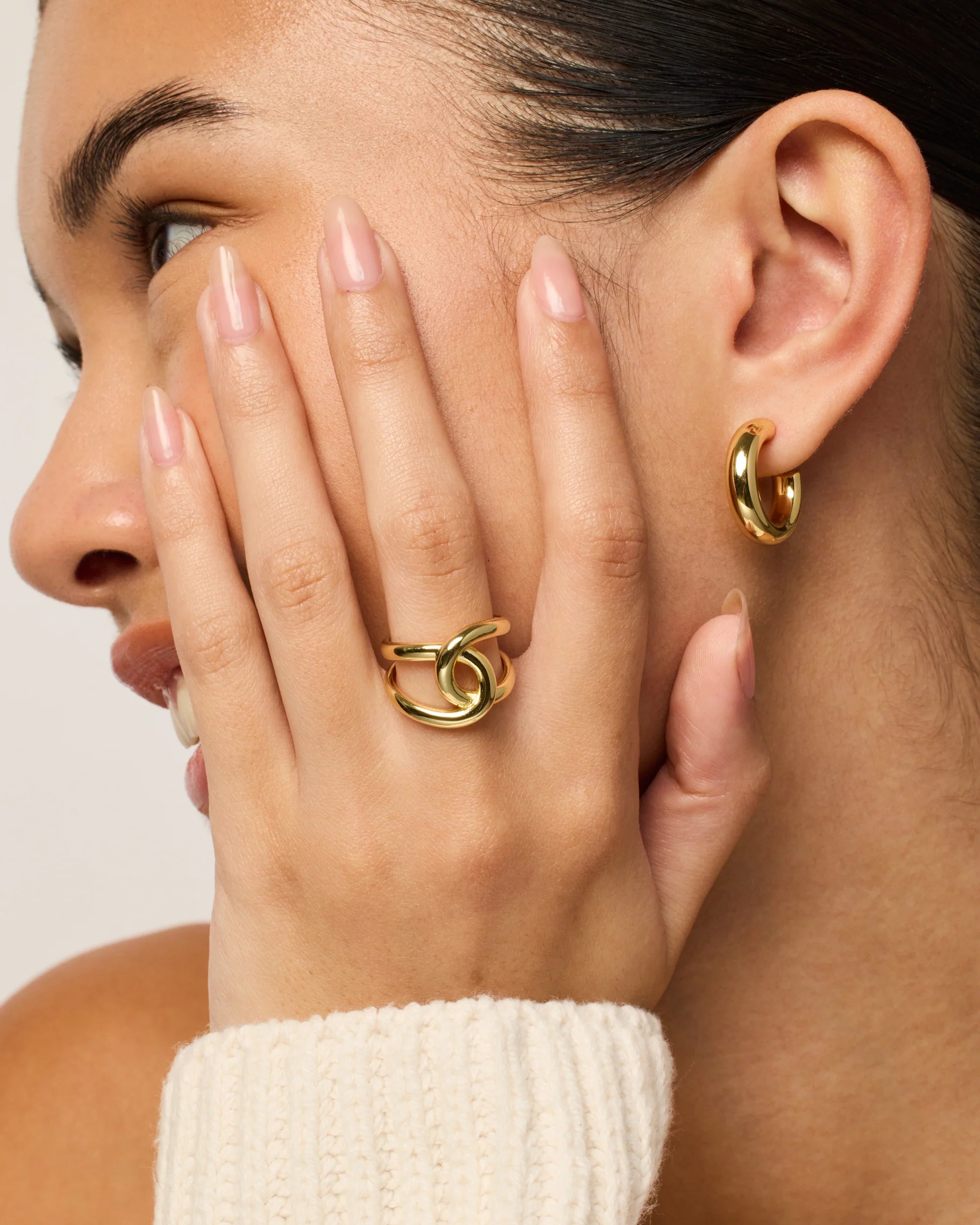 Chunky Gold  Interloop Ring-thumbmail-4