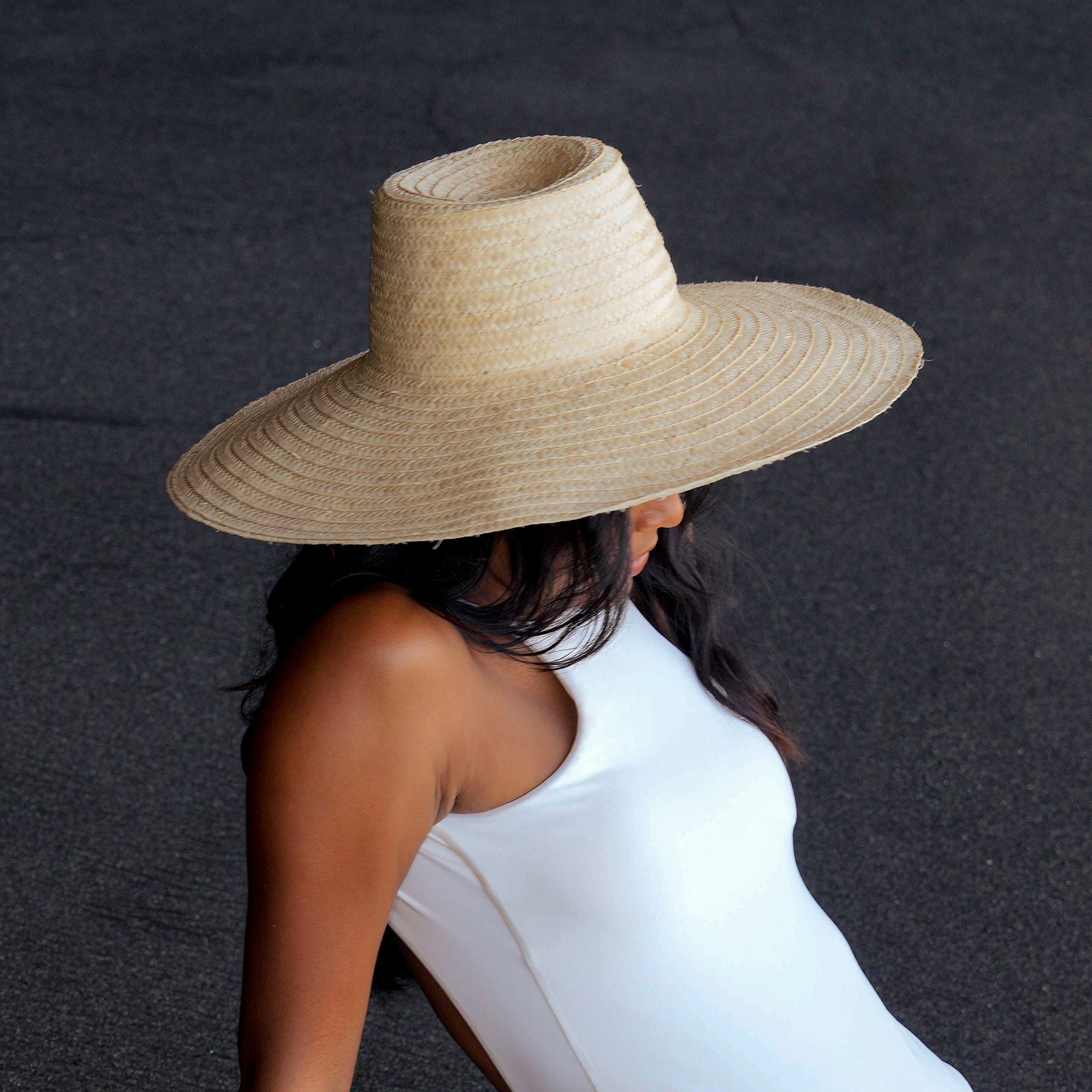 Rianna Palm Straw Hats in Natural Beige