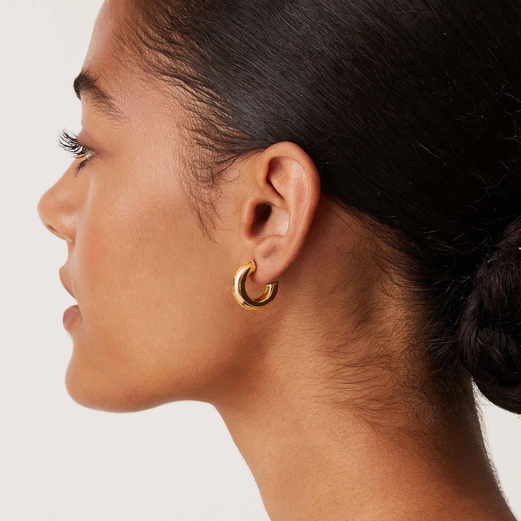 Round Chunky Gold Vermeil Hoops-thumbmail-2