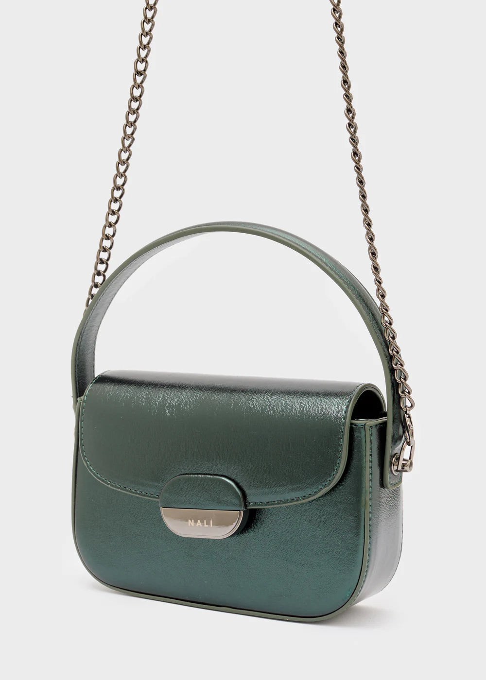 Emerald Gia Metallic Top-Handle Bag