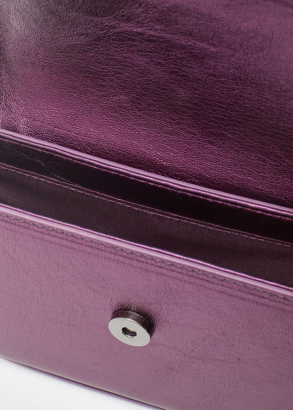 Plum Gia Metallic Top-Handle Bag