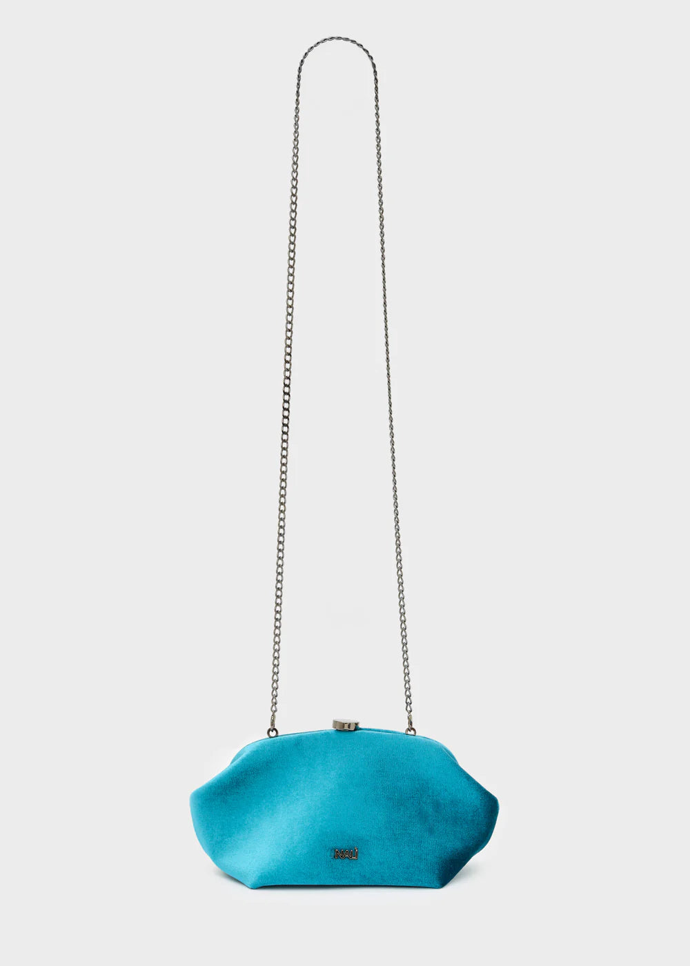 Teal Anika Velvet Clutch Bag-4
